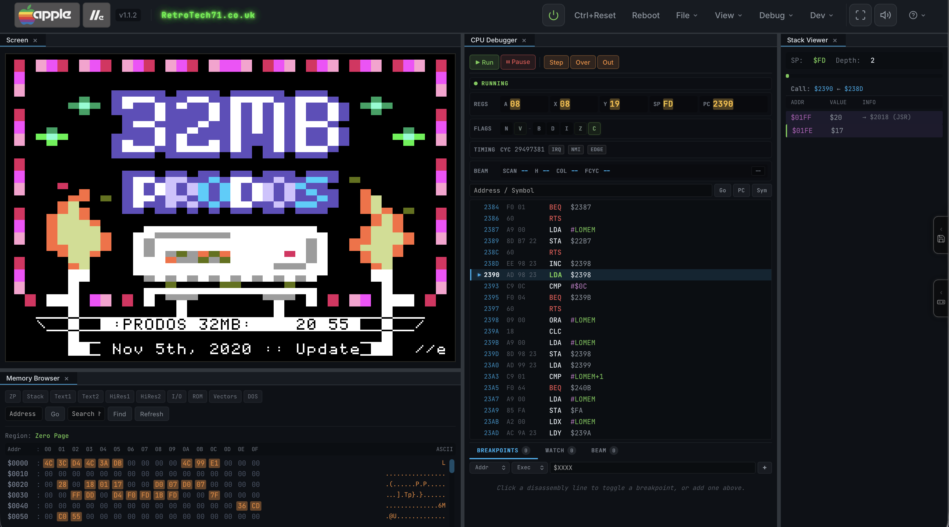 Apple //e Emulator Screenshot